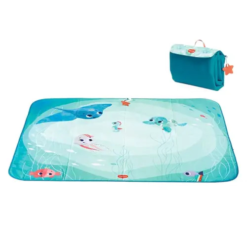 Tiny Love Outdoor Picnic Mat, XL Space Offers Plenty of Room for Play and bonding, Treasure The Ocean