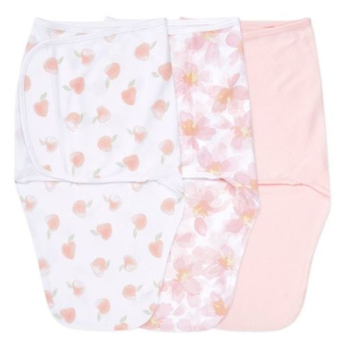 aden + anais essentials Easy Zipless Swaddle Wraps - Garden Floral - 0-3Months - 3pk