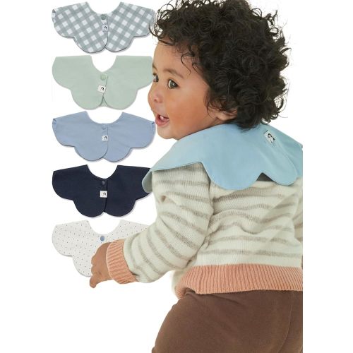 Konny Baby Bibs 5-Pack, 360 ° Rotate, Soft and Absorbent Bandana Drooling for Boys Girls baby Essentials