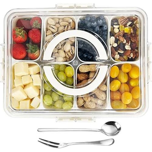 SnapWave Snackle Box Container - Snack Box Container - Snackle Box - Divided Serving Tray with Lid - Snack Tray - Snack Boxes - Snack Tray with Lid - Snacklebox - Snackle box Charcuterie Container