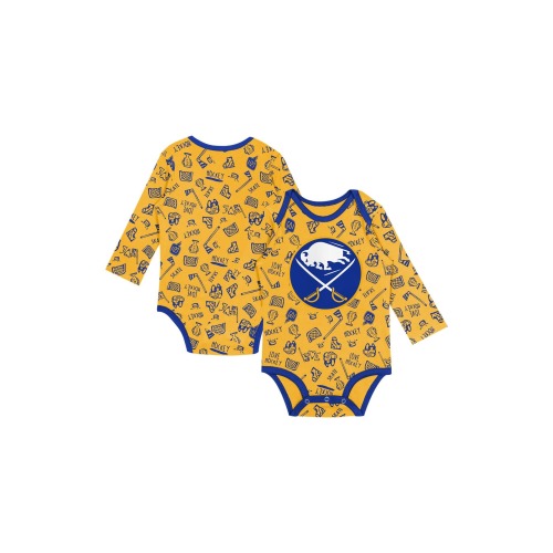 Baby Infant Gold Buffalo Sabres Dynamic Defender Long Sleeve Bodysuit, Gold