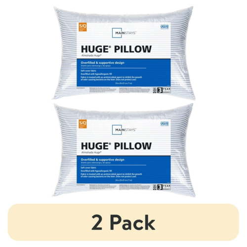 (2 pack) Huge Overfilled Queen Bed Pillow, , by Mainstays