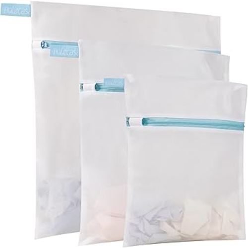 Polecasa Lead-free Premium Soft Fine Mesh Laundry Bags with Sturdy Zipper for Delicates - 3 Pack Durable Laundry Wash Bags - Protect Clothes in Washing Machine - 1 Large, 1 Medium, 1 Small