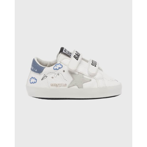 Boy's School Leather Low Top Sneakers, Baby