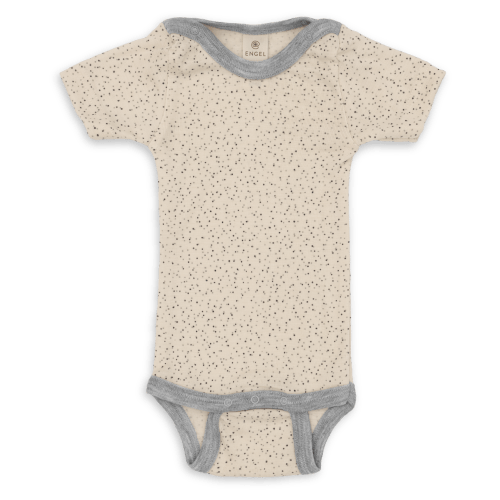 Engel wool/silk short-sleeve bodysuit - Natural, size 0-3M