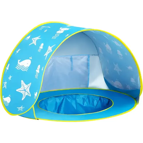 Monobeach Baby Beach Tent Ocean Pop Up Portable Shade Pool UPF50+ UV Protection Sun Shelter for Infant with Easy Set Up Canopy