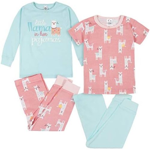4T Gerber Baby Girls' Toddler Snug Fit 4-Piece Pajama Set