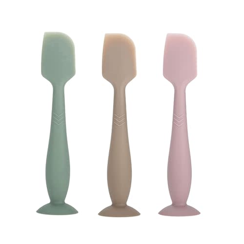 3-Pack Baby Diaper Cream Spatula - Baby Diaper Rash Cream Applicator for Butt Paste Diaper Cream - Diaper Cream Brush for Newborn Baby Essentials (grey, pink, green)
