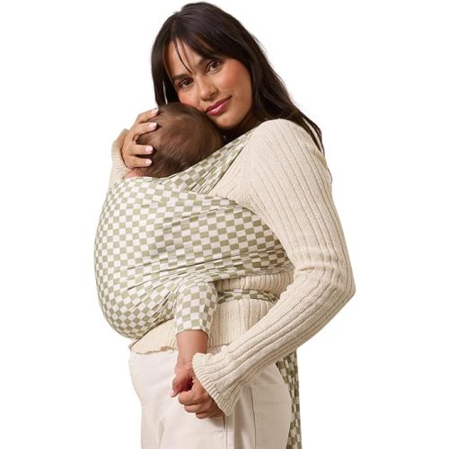 Solly Baby Wrap, Buttery-Soft Baby Carrier Newborn to Toddler 8-25 Lbs., Lightweight & Hands-Free Infant Sling Wrap, Breathable Carrier, Baby Wearing & Postpartum Essential, New Mom Gift, Sage Chequer