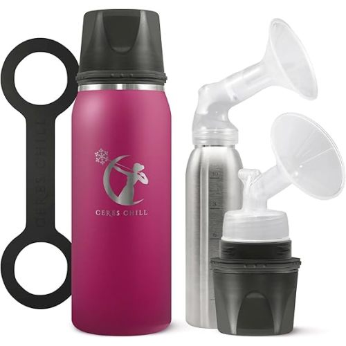 Ceres CHILL OG Breastmilk Chiller & Warmer – 12–34oz Portable Breast Milk Cooler, Storage & Baby Bottle for Travel, Work or On-The-Go – Pump Compatible Container – Don’t Call Me Hon, Plum
