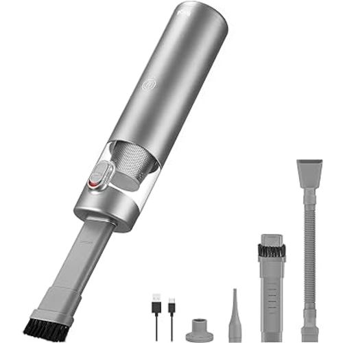 Brigii Crevice Vacuum, Handheld Vacuum & Air Duster & Hand Pump 3 in 1, Cordless Mini Vacuum, 3 Kinds of Crevice Nozzles, Lightweight 1lbs,USB Rechargeable-M1