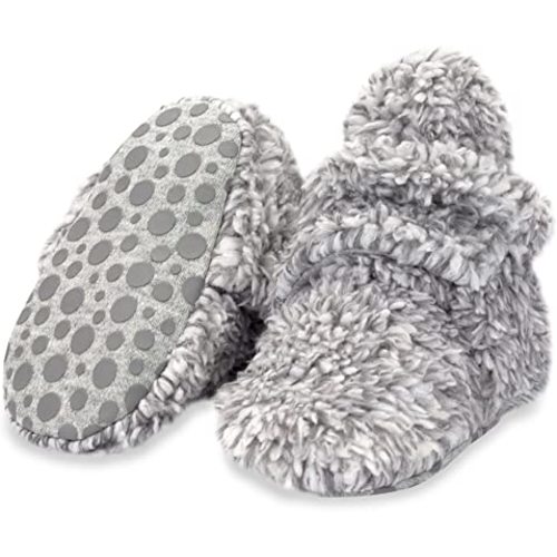 Zutano Unisex Furry Baby Booties with Grippers, Organic Cotton Lining, Baby Registry Must Haves