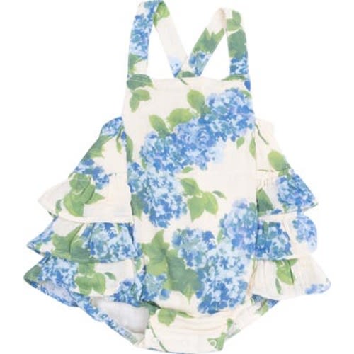 Hydrangeas Organic Cotton Muslin Bodysuit, 3-6M
