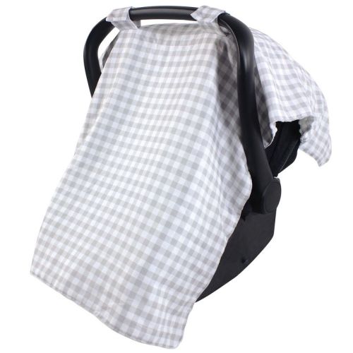 Hudson Baby Infant Unisex Reversible Car Seat And Stroller Canopy, Gray Gingham, One Size