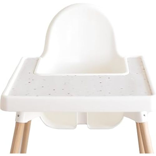 Yeah Baby Goods Placemats Compatible with The IKEA Antilop Highchair (Terrazzo on Milk) - Food-Grade Silicone Highchair Tray Mat – Easy to Clean, High Chair Accessory