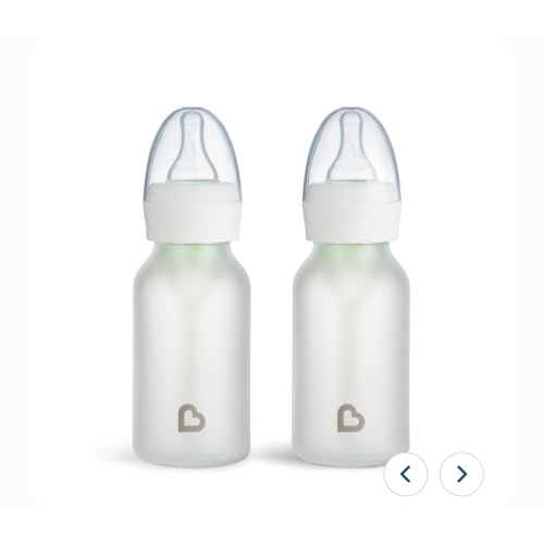 Munchkin Bond™ Silicone Glass Bottle 4oz, 2pk White