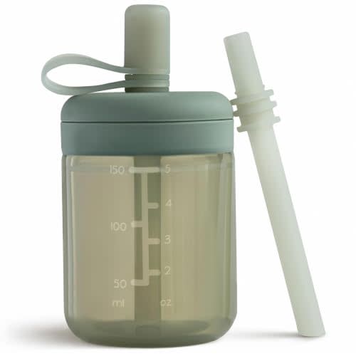 Moonkie Baby Training Cup Silicone Straw Cup | BPA-Free Drop-Proof Sippy Cups for Infants Toddlers and Kids 6 Months+ | 5 oz, 1pack, DX-BTC-01