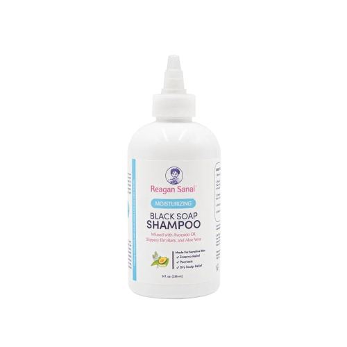 Moisturizing Black Soap Shampoo for Dry Scalp Treatment - Organic Hair Growth & Clarifying Shampoo with Frizz Control - Paraben & Sulfate Free, 8 fl oz