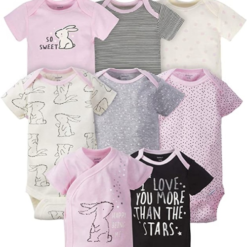 Gerber unisex-baby 8-pack Short Sleeve Onesies Bodysuits