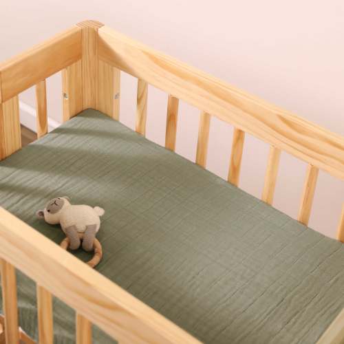 Babyletto All-Stages Bassinet Sheet in GOTS Certified Organic Muslin Cotton