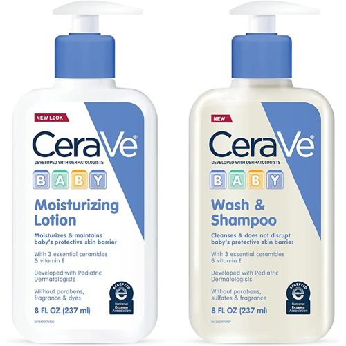 CeraVe Baby Wash & Shampoo 8 oz & Baby Lotion 8 oz Set