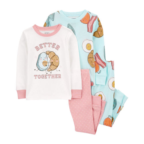 Baby 4-Piece Breakfast Print 100% Snug Fit Cotton Pajamas - Carter's | Carter's