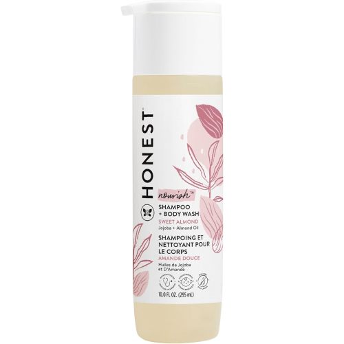 The Honest Company 2-in-1 Cleansing Shampoo + Body Wash | Gentle for Baby | Naturally Derived, Tear-free, Hypoallergenic | Sweet Almond Nourish, 10 fl oz