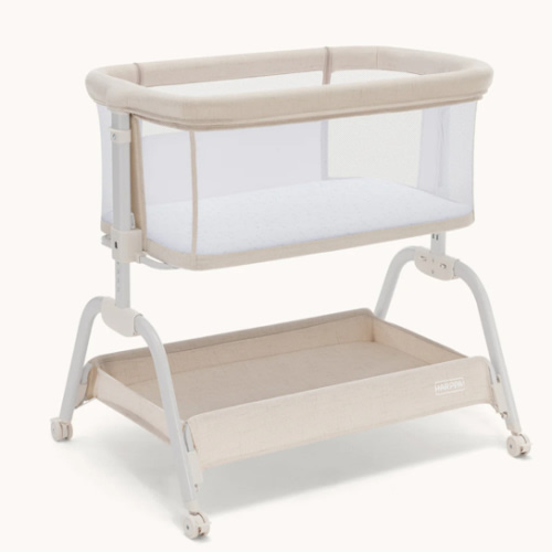 HARPPA Cuddly Lite | 2-in-1 Baby Bassinet & Bedside Sleeper for Newborns with Anti-Reflux Mattress | Adjustable Height, Attaches to Bed, CPSC Certified, Tool-Free Setup & Portable Wheels | Safe Co-Sleeping, Compact Design for Small Spaces, Ideal for Newbo