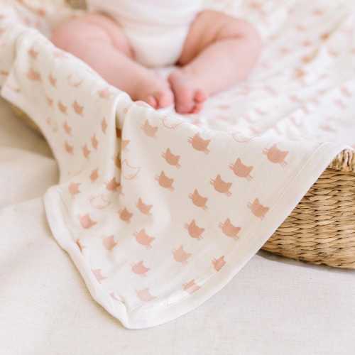 Organic Baby Blanket | Baby Shower Gift |Muslin Swaddle | Heirloom | Kitty | Cotton | Swaddle Blanket | Baby Boy | Baby Girl | Nursery Decor