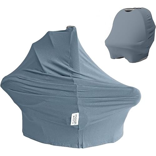 MOZAH Baby 9-in-1 Car Seat Covers: Infant Car Seats, Breastfeeding, Shopping Cart, High Chair & More (Blue Mirage)