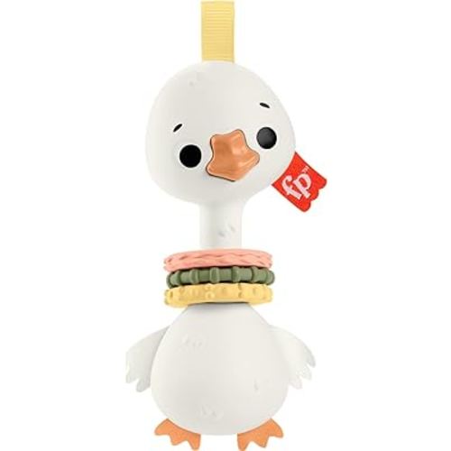 Fisher-Price Baby Sensory Toy Clack & Quack Goose with Fine Motor Activity for Newborns Ages 3+ Months