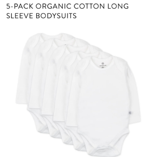 5-Pack Organic Cotton Long Sleeve Bodysuits | Honest Baby Clothing