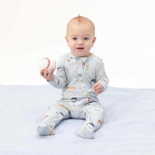 Angel Dear - Baseballs Playing Baseball - Zipper Footie