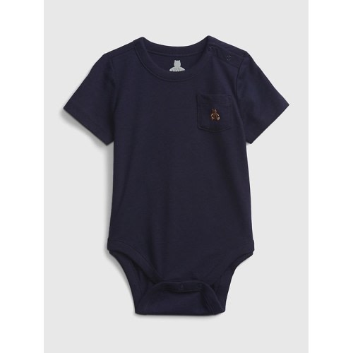 Baby 100% Organic Cotton Mix and Match Bodysuit in dark night, size: 6-12 M