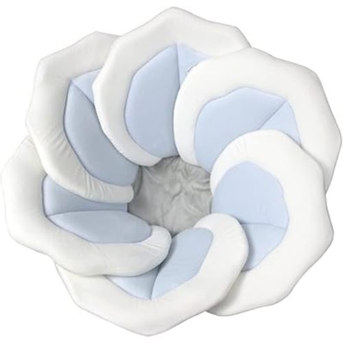 Baby Bath Pad for Infant Bathtub Sink Flower Mat Tub Little Lotus - Petal Soft Supports Lounger Newborn Bathing Insert Seat Baby Essentials - Baby Gifts - 31" (Blue)