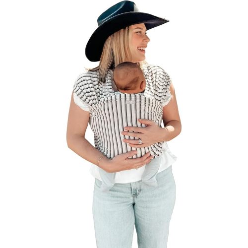 Moby Baby Wrap Carrier Classic for Newborns to Toddlers (8-33lbs), Infant Sling Carrier, Lightweight & Hands Free Design, Adjustable for All Body Types (Heirloom Stripe)