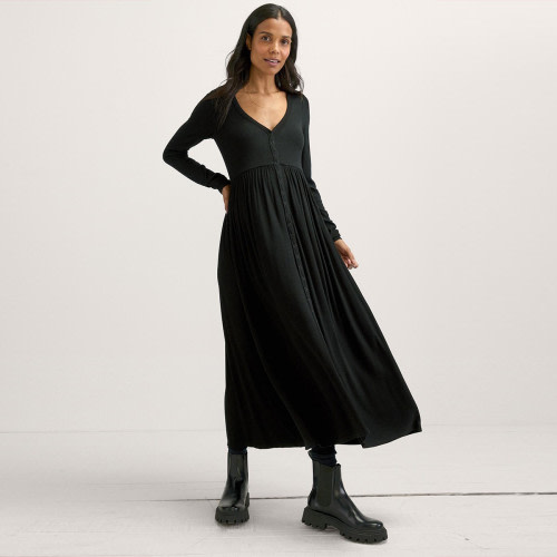 Hatch Collection The Softest Rib Nursing Dress - Black, 1