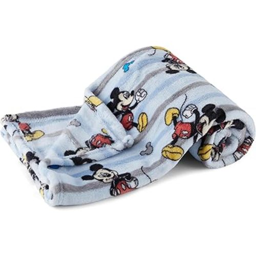 Disney Characters Flannel Fleece Baby Blanket - Soft & Cozy 30x40 Inches, Featuring Mickey Mouse, Minnie Mouse, Winnie The Pooh, and Dumbo