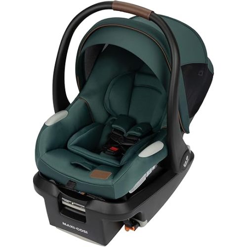 Maxi-Cosi Mico Luxe+ Infant Car Seat, Lightweight, Easy Install with MaxiLock™ Technology, Washable Seat Cover, ClimaFlow™ Ventilation, Side Impact Protection, EcoCare Fabrics, Essential Green