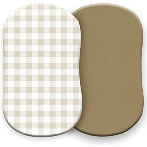 Amazon.com: Pobibaby - 2 Pack Premium Bassinet Sheets for Standard Bassinets - Ultra-Soft Jersey Knit, Stylish Floral Pattern, Safe and Snug for Baby (Gingham Khaki) : Baby