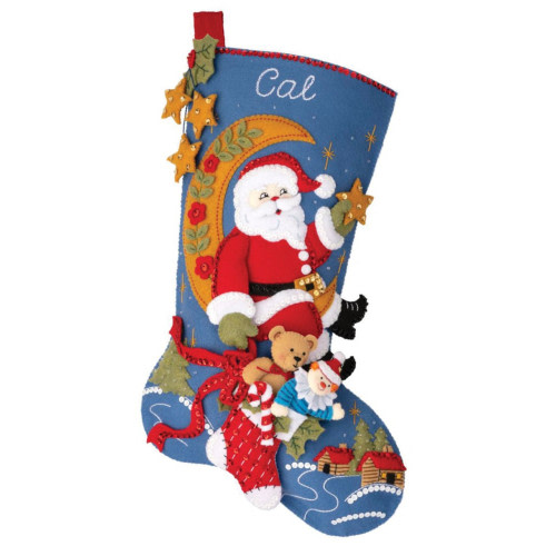 Moonlight Santa Bucilla Felt Stocking Kit