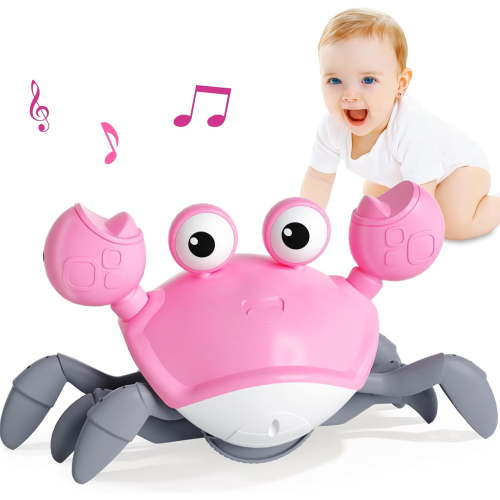 Baby Girl Toys Toddler Gifts: Tummy Time Crawling Crab Baby Toys 6 7 8 9 10 11 12 6-12 9-12 12-18 Months Toddlers Age 1-2 Montessori Musical Toys 1 2 3 Year Old Girls 1st First Birthday Gift
