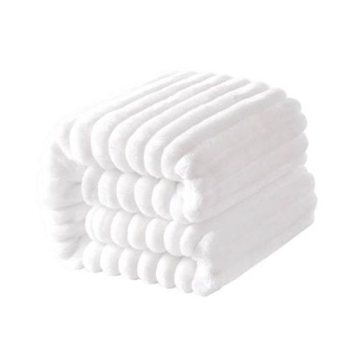 Flannel Fuzzy Toddler Blanket, Fluffy Warm And Lightweight Baby Plush Blanket, 30x40 Inches, White - Ntbay