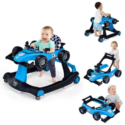 Amazon.com : BABY JOY 4-in-1 Baby Walker, Foldable Activity Walker with Adjustable Height & Speed, Music, Lights, Anti-Rollover, Toddler Push Walker, Baby Walker with Wheels for Boys Girls 6-18 Months (Red) : Baby