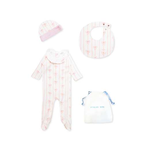 3-Piece Newborn Set - Ribbon / Pink