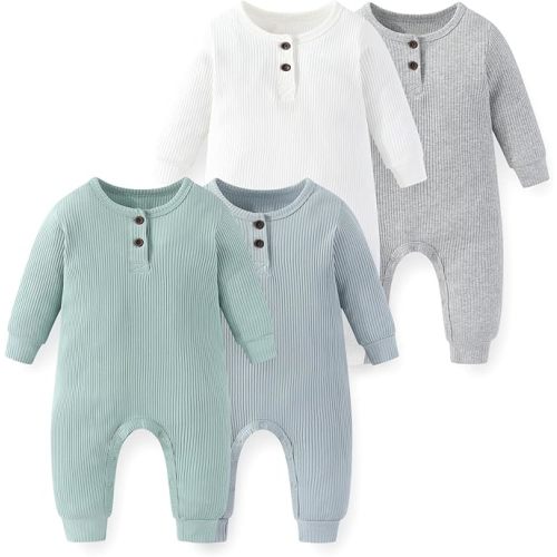 Size 0-3 months Unisex Long Sleeve 4-Pack Baby Romper infant Boy Girl Jumpsuits 0-24Months New Born Outfits