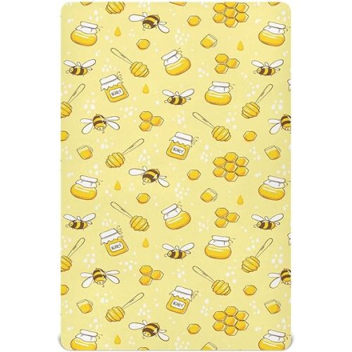 Crib Sheets for Boys Girl Flying Bees Honey Breathable Mini Crib Mattress Sheets Fitted,Toddler Baby Sheets for Crib Mattress Soft & Breathable 39 * 27 * 5In Yellow