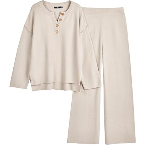 LILLUSORY Women's 2 Piece Lounge Sets Oversized Slouchy Matching Cozy Knit Sets