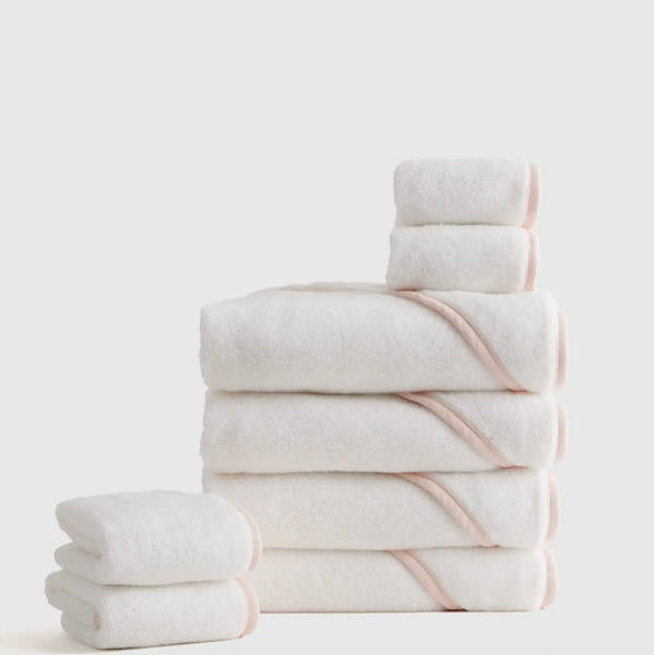 Organic Turkish Cotton Baby Bath Bundle 8-Pack in Soft Pink