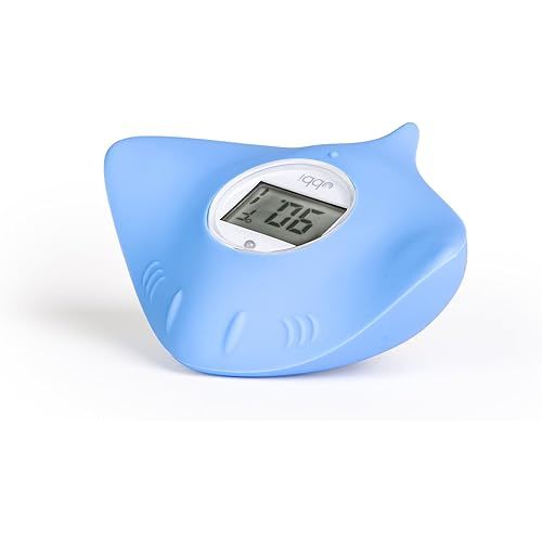 Ubbi Stingray Baby Bath Thermometer for Newborns and Infants, Accurate and Instant High and Low Digital Reads, Floating Silicone Safety Thermometer, Newborn Registry Must Haves, Blue